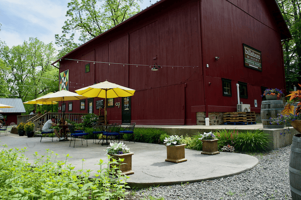 The pet friendly patio at Billsboro Winery in Finger Lake Wine Country, New York 