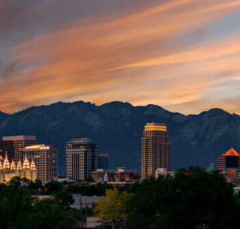 Early morning view of the Salt Lake City Utah skyline