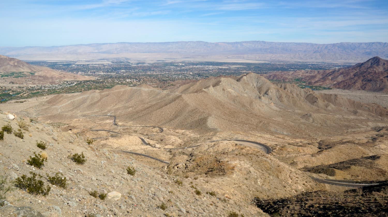 View from the pet-friendly Pines to Palms Overlook in Palm Springs, CA