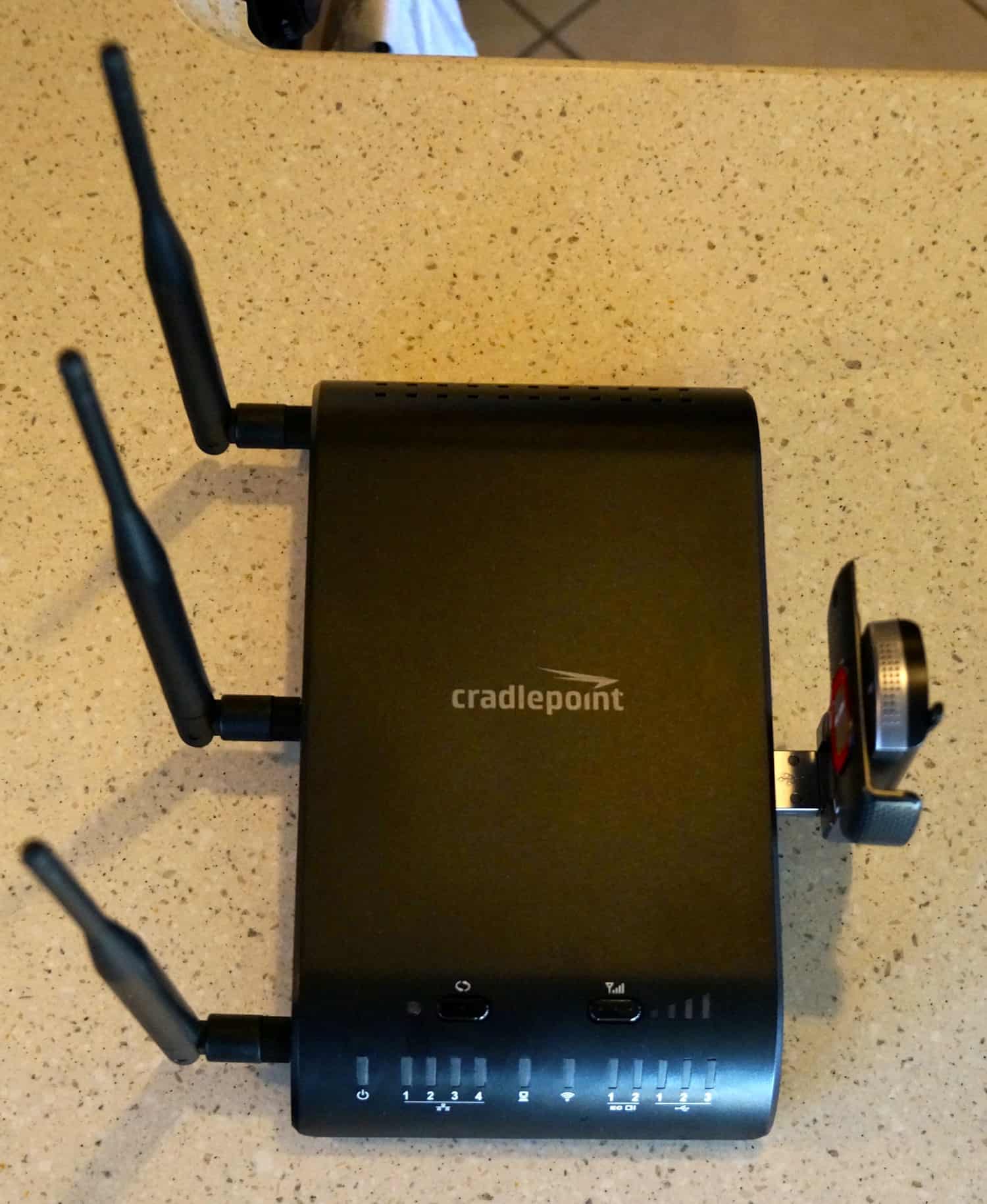 Cradlepoint router with modem in GoPetFriendly.com Motorhome