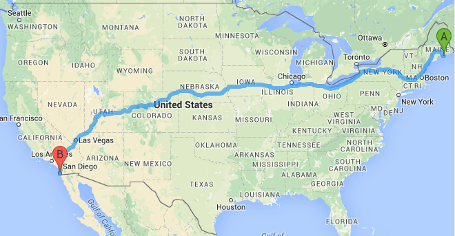 Cross Country Road Trip Map
