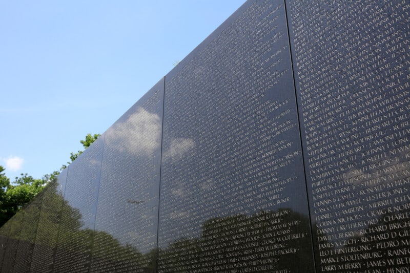 Names On the Vietnam Veterans Memorial on the National Mall - Washington DC