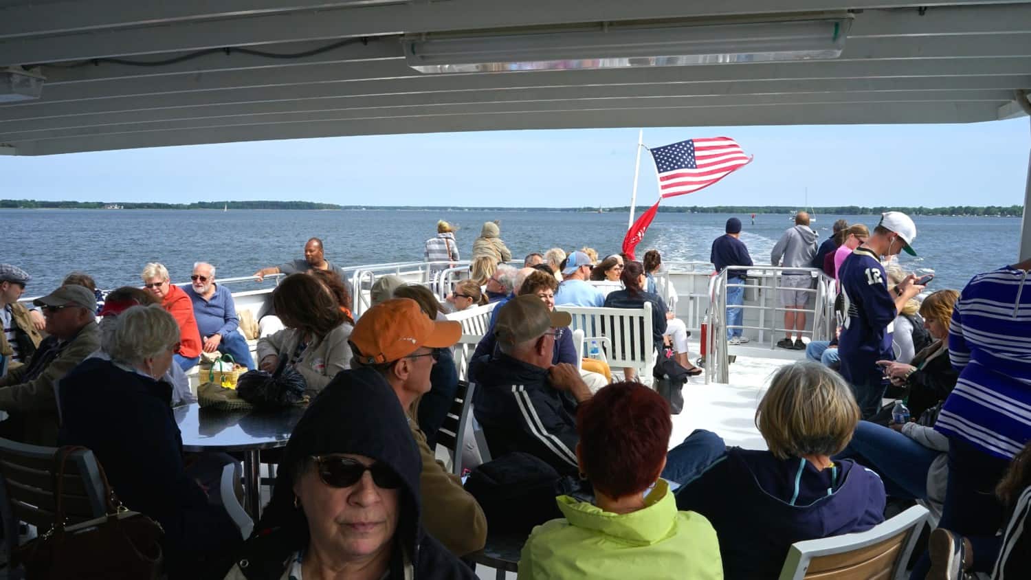 People on a Chesapeake Bay boat cruise