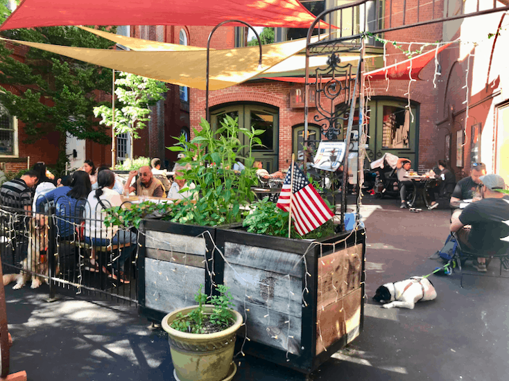 Dog friendly patio at Marion Hose Bar in Jim Thorpe, PA