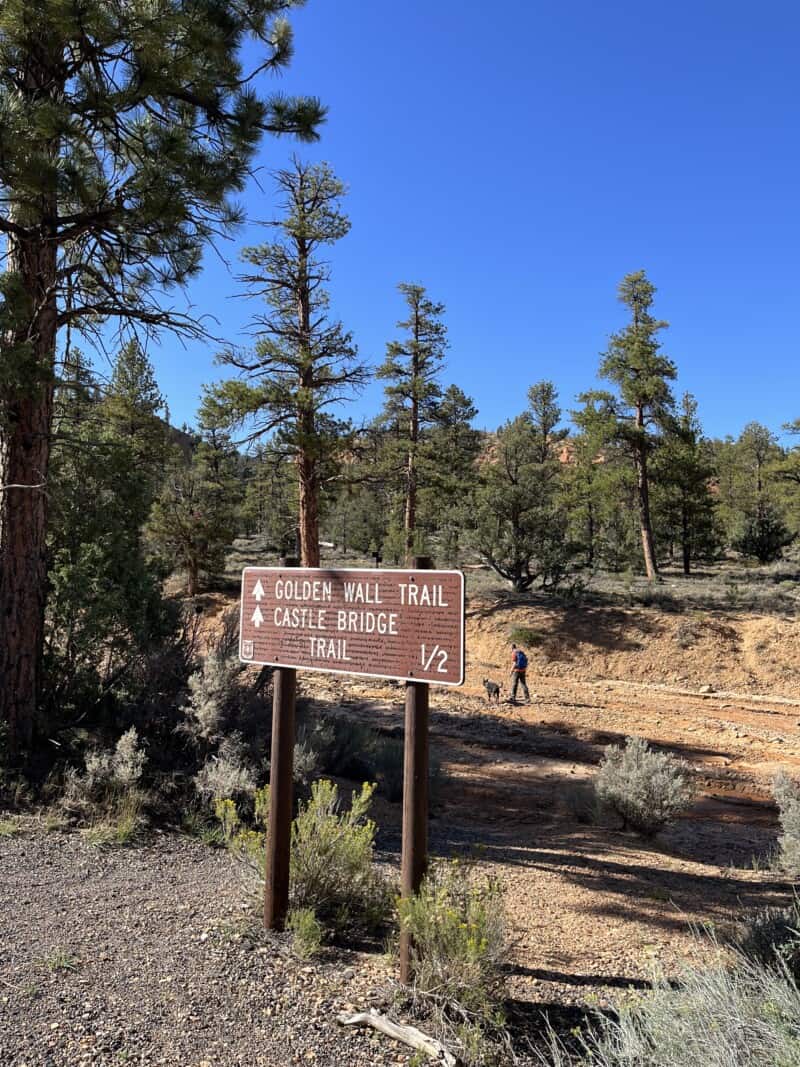 Sign for Golden Wall Trail Dixie National Forest, UT