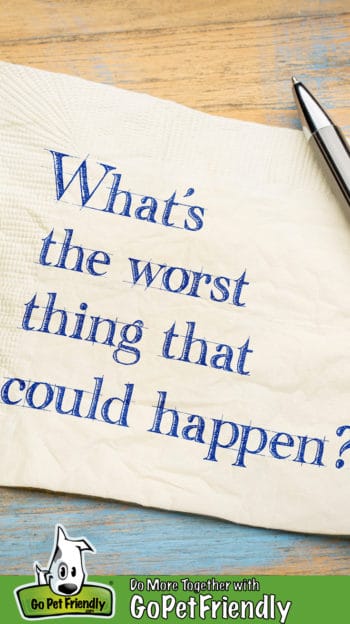 Napkin on a table with the text, "What's the worst thing that could happen?"