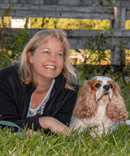 Tonya Wilhelm and her Cocker Spaniel, Dexter