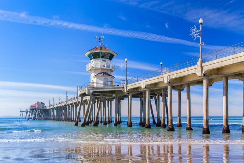 Huntington Beach Pier in California during the day