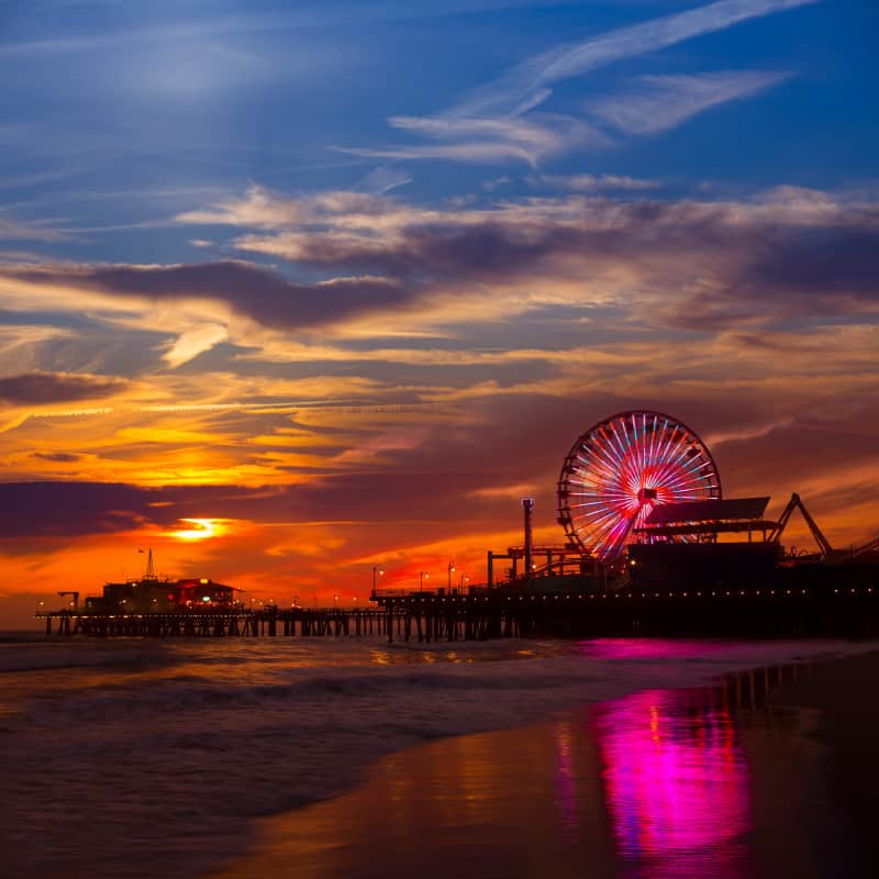 Santa Monica Pier at sunset