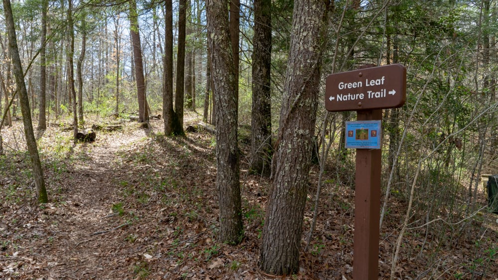 Trail sign in Wilderness Road Campground, Ewing, VA