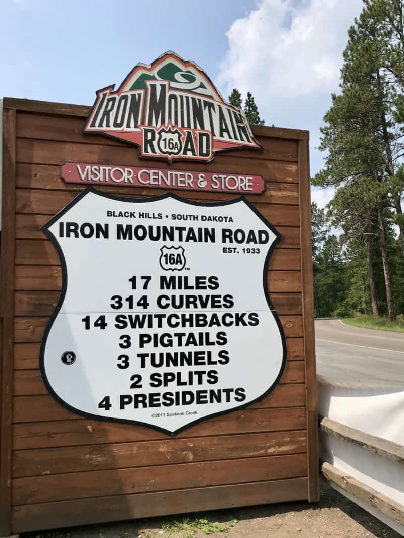 Sign describing Iron Mountain Road in the Black Hills, South Dakota