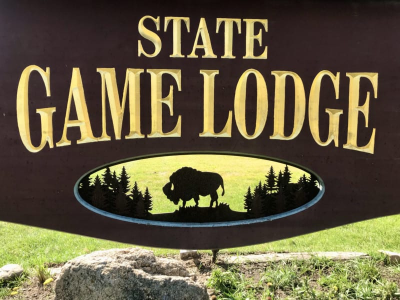 Sign for State Game Lodge at Custer State Park, South Dakota