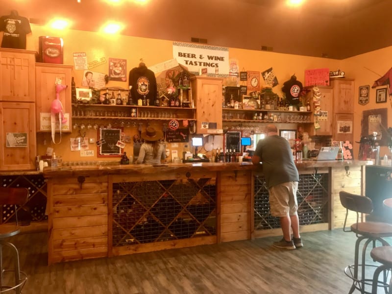 The bar at pet friendly Sick-N-Twisted Brew Pub in Hill City, SD