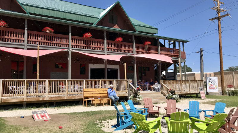 Pet friendly front porch and yard at Mt. Rushmore Brewing Company in Custer, SD