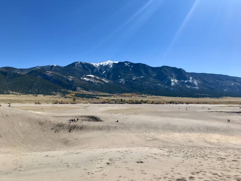 Sangre de Christo Mountains from Great Sand Dunes National Park in Colorado