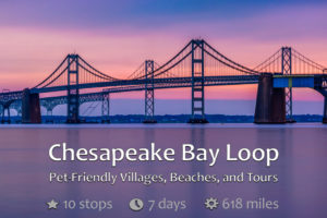 The Chesapeake Bay Bridge at sunset