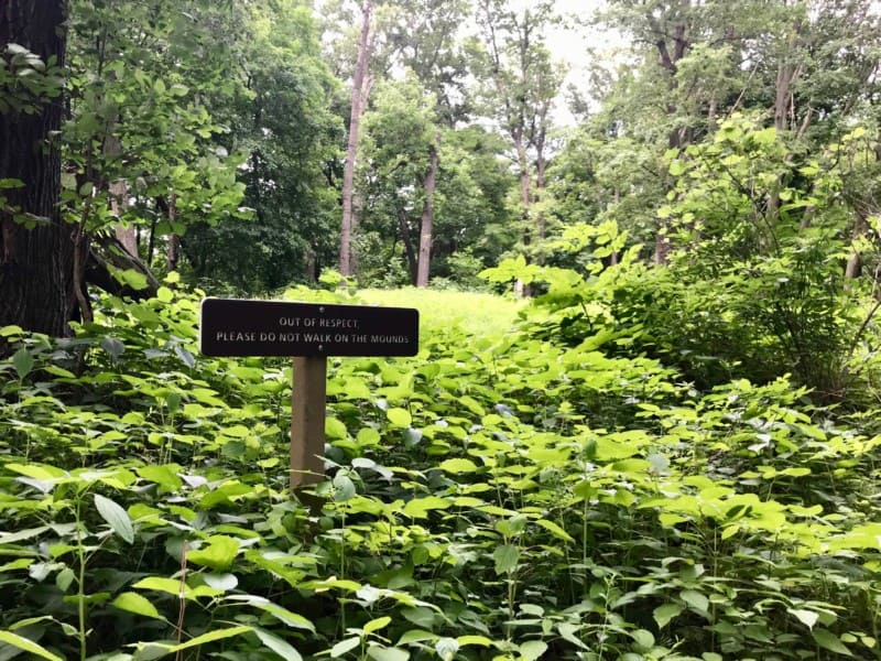 Sign at Effigy Mounds National Monument in Iowa