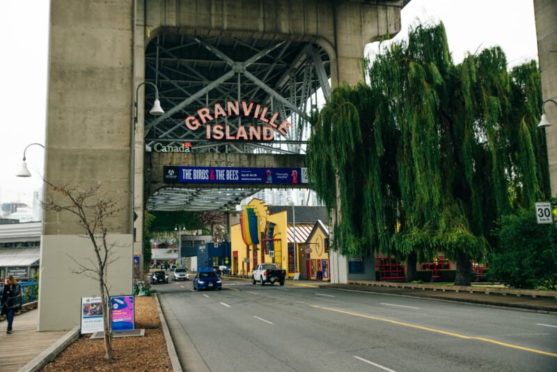 Granville Market sign. The market is a famous tourist attraction in Vancouver, BC Canada