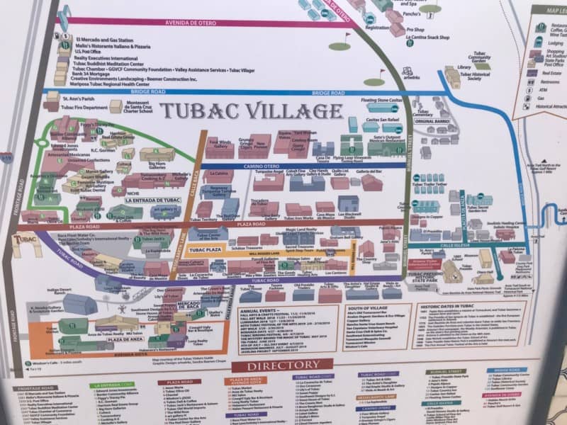 Map of Tubac Village, Arizona