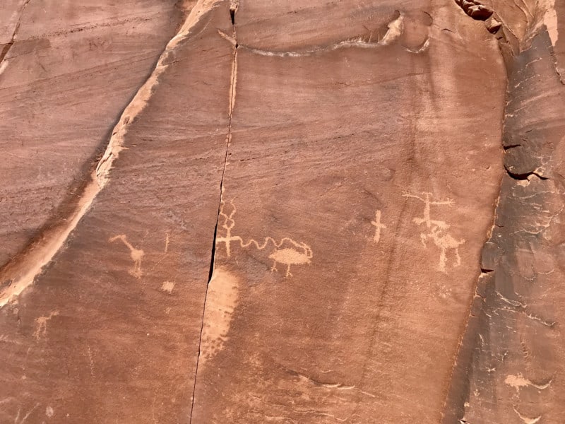 Rock art along a dog friendly trail in Moab, UT