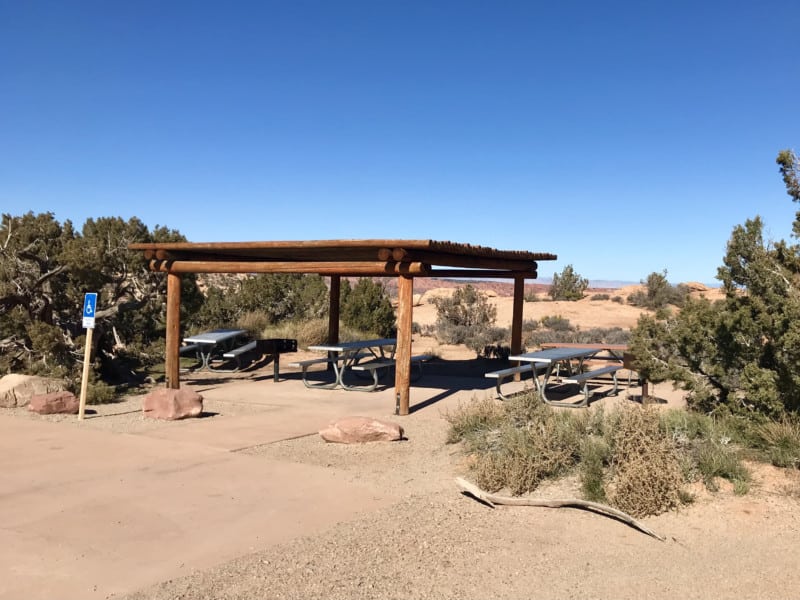 Picnic area on Willow Flats Road in Arches National Park - Moab, UT