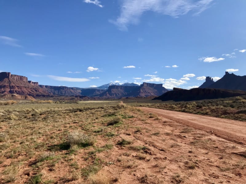 Castle Valley with the snow-capped La Sal Mountains in the background - Moab, UT