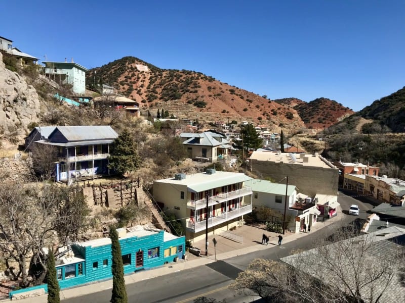 View of "B Hill" from a staircase in Bisbee, AZ