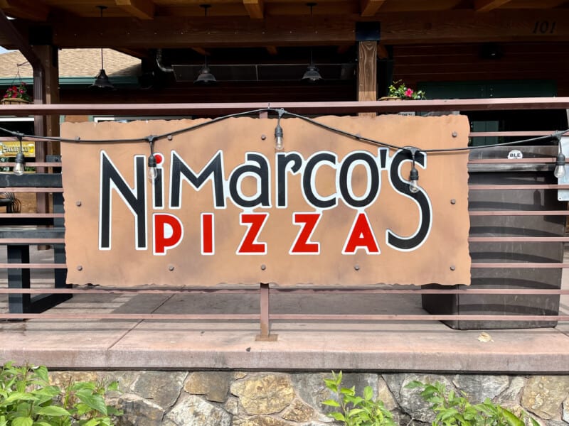Sign for NiMarco's Pizza in Flagstaff, AZ