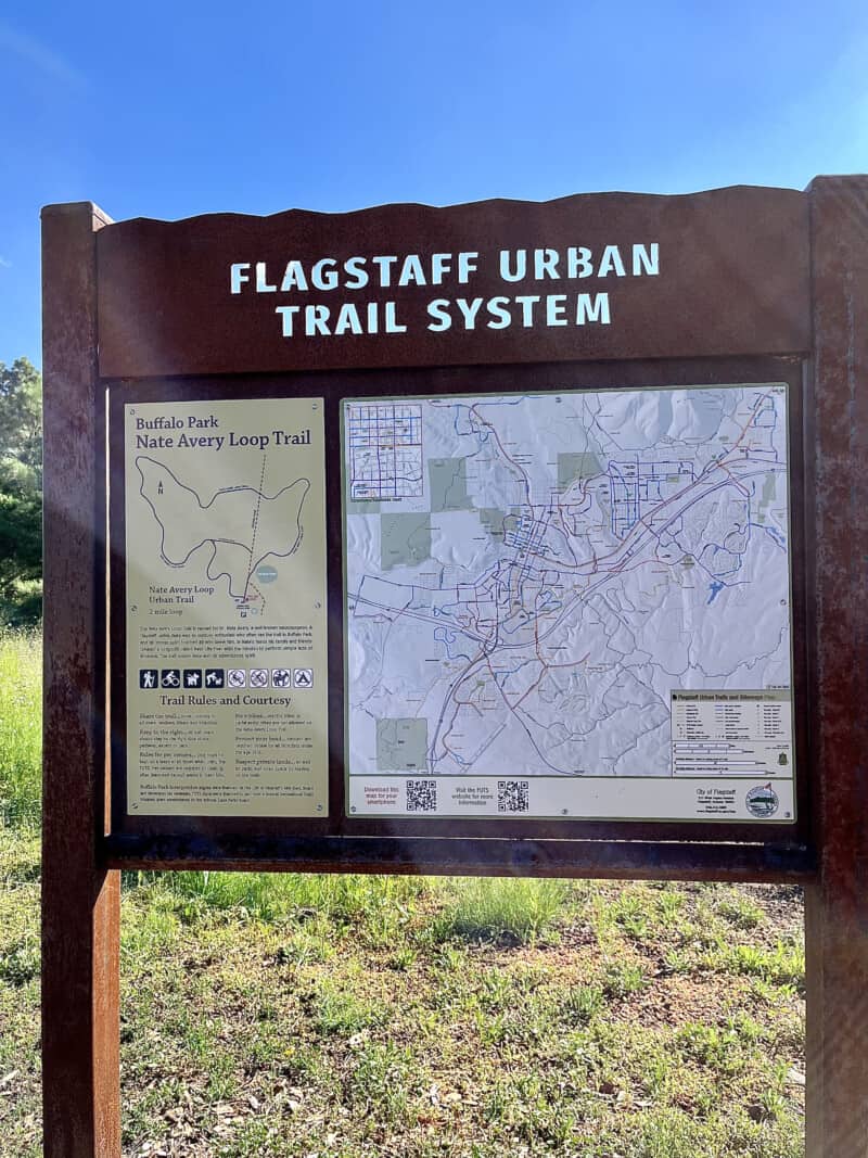 Trail map at Buffalo Park in Flagstaff, AZ