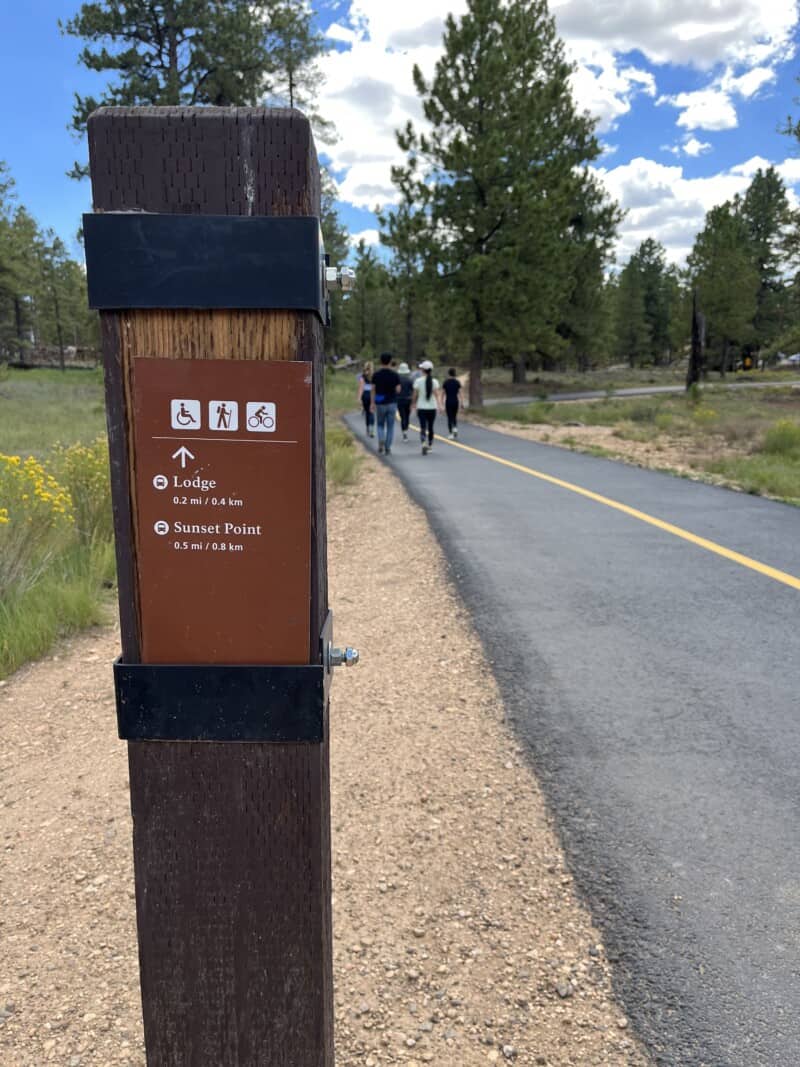 People walking on the paved, Shared-Use Path at Bryce Canyon National Park, UT