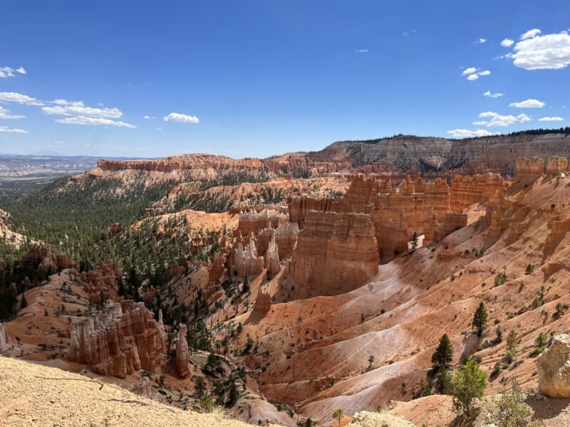 View of red rock formations from Sunset Point in Bryce Canyon National Park, UT