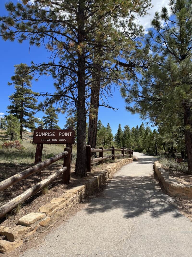 Sign to Sunrise Point in Bryce Canyon National Park, UT