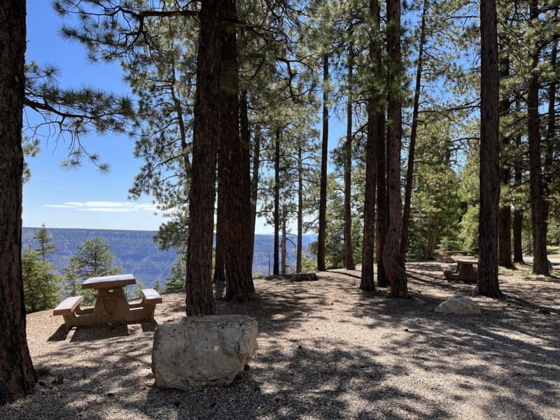 Picnic area at the North Rim of the Grand Canyon