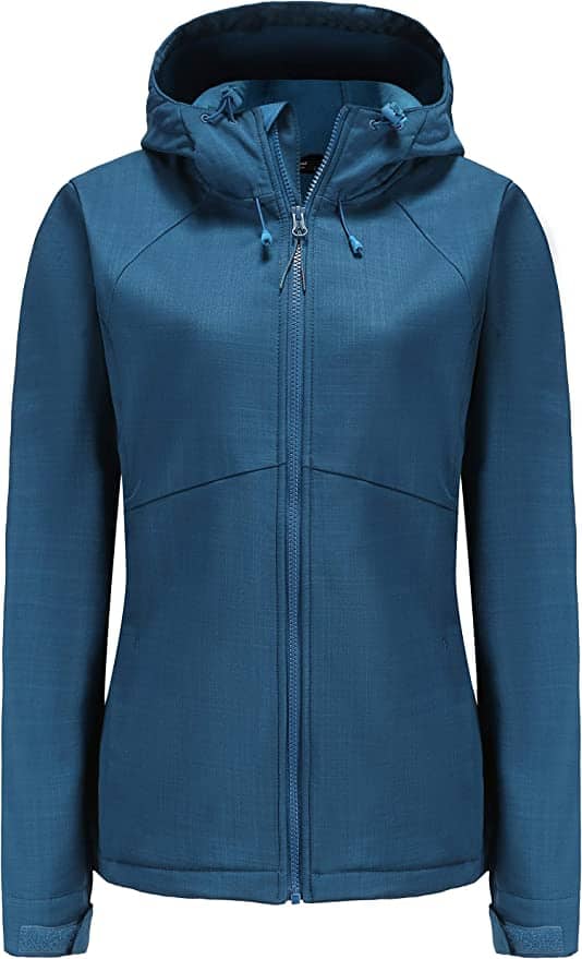 Waterproof coat with hood, blue