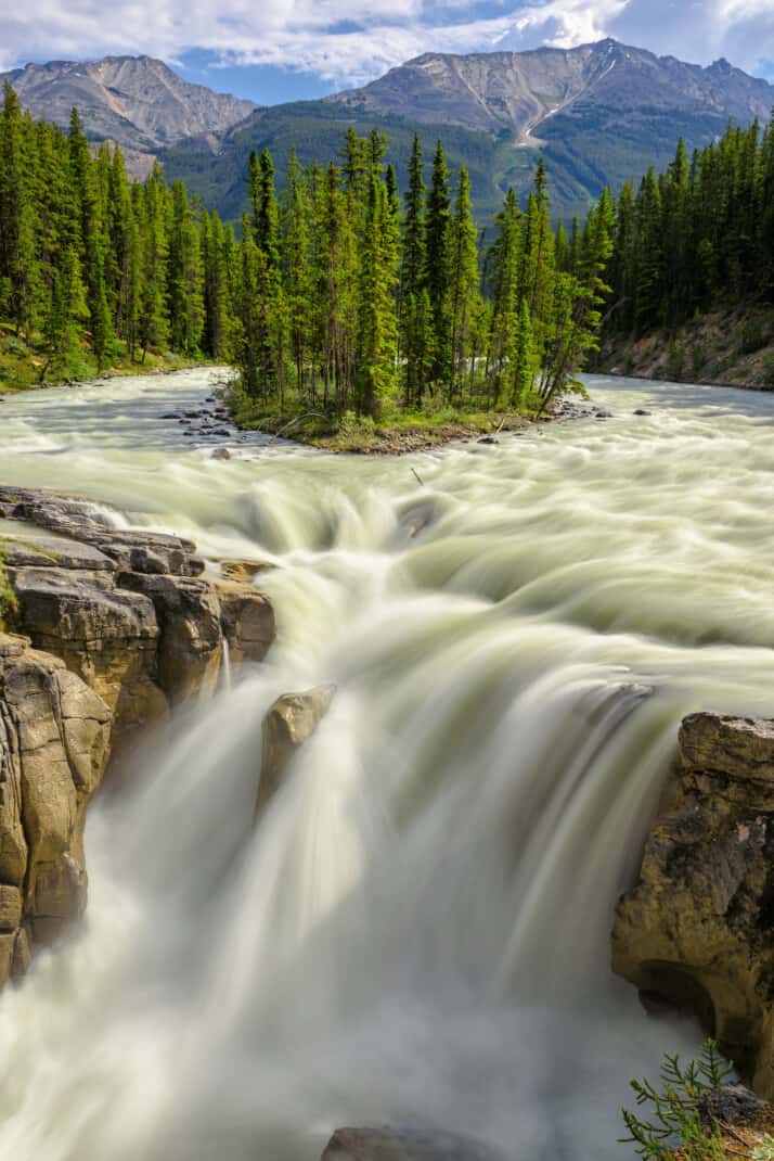 Sunwapta Falls in Jasper National Park, AB