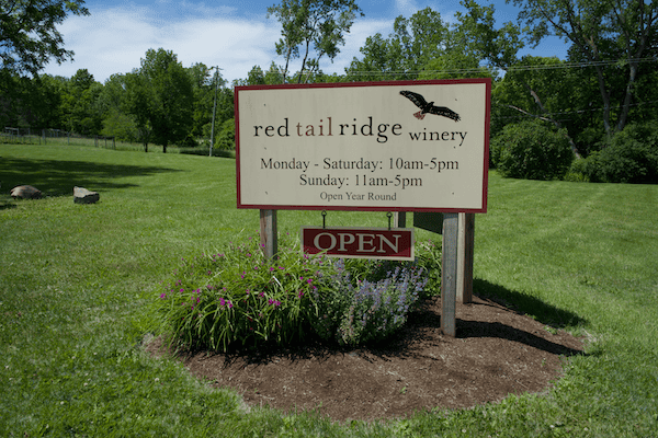 Red Tail Ridge Winery sign - Finger Lakes Wine Country