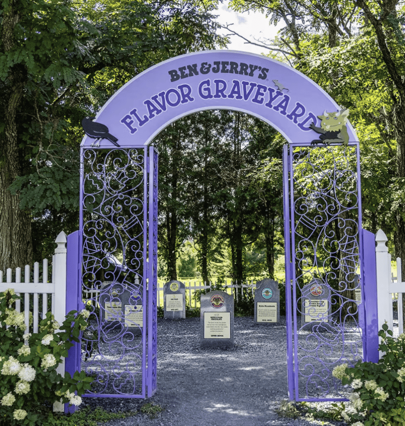 The Flavor Graveyard at Ben & Jerry's in Waterbury, VT